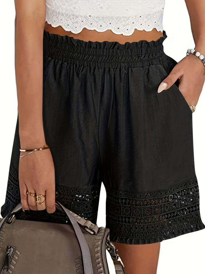 Rosemary | Lace-Trim Paper Bag Shorts