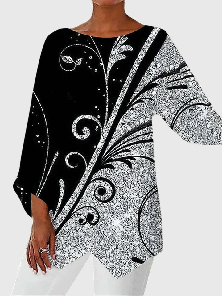 Kathleen | Shimmer Butterfly Long-Sleeve Top