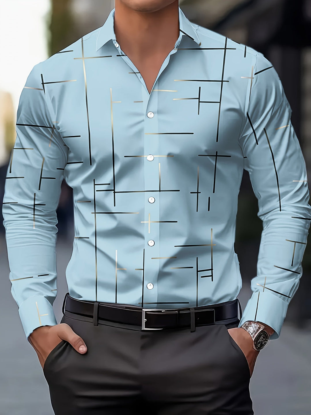 Malcolm | Refined Line-Print Shirt