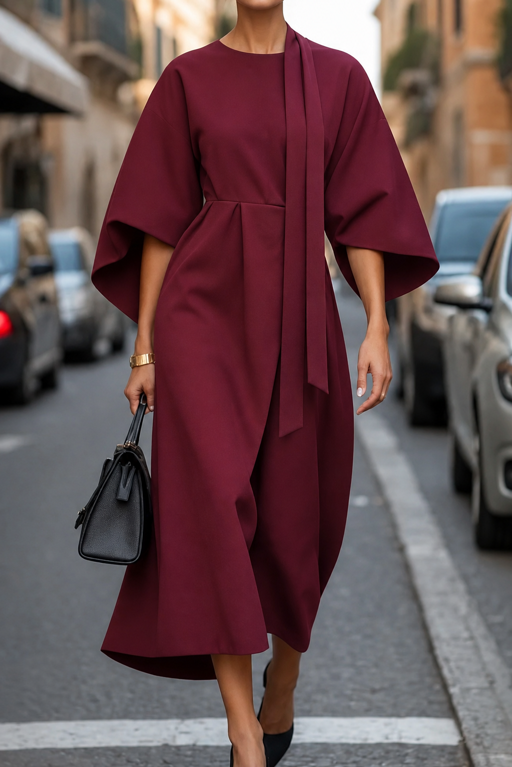 Rachel | Elegant Lantern Sleeves Dress