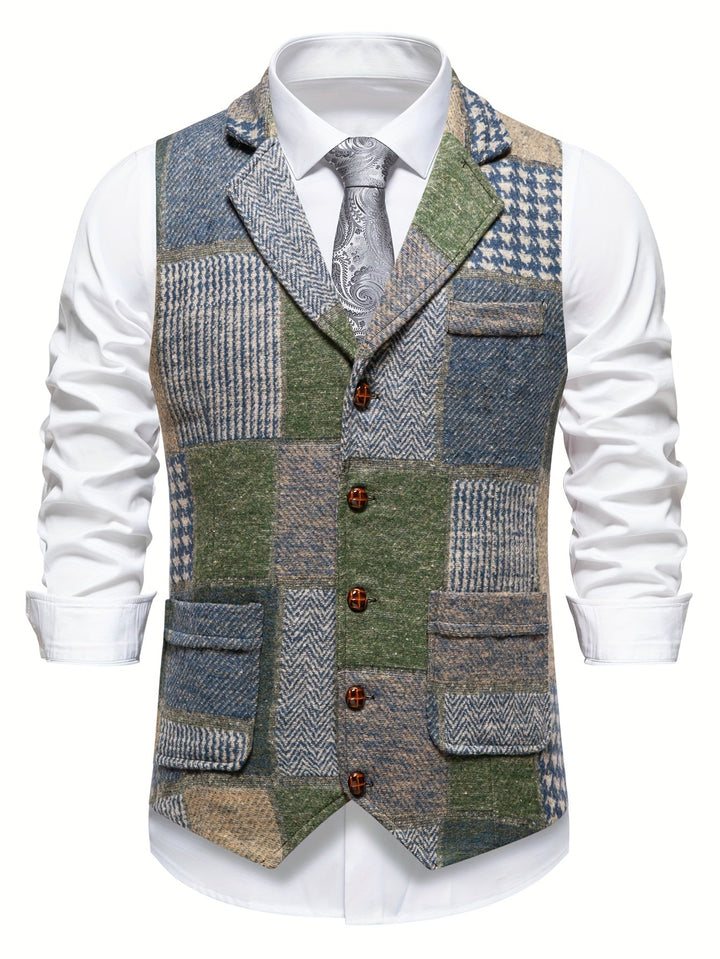 Tobias | Patchwork Tailored Waistcoat