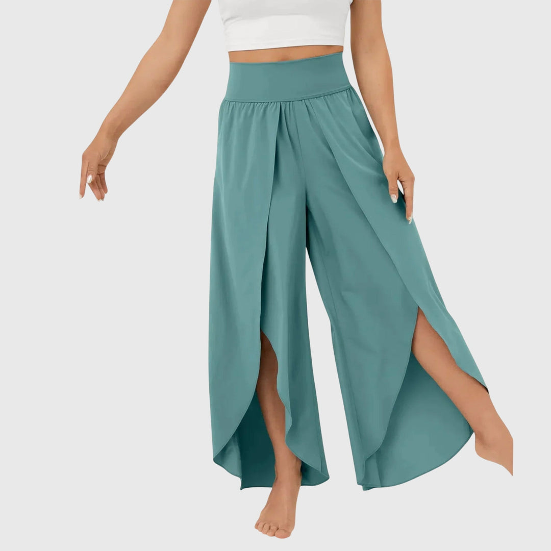 Delphina | Flowing Wide-Leg Split Trousers