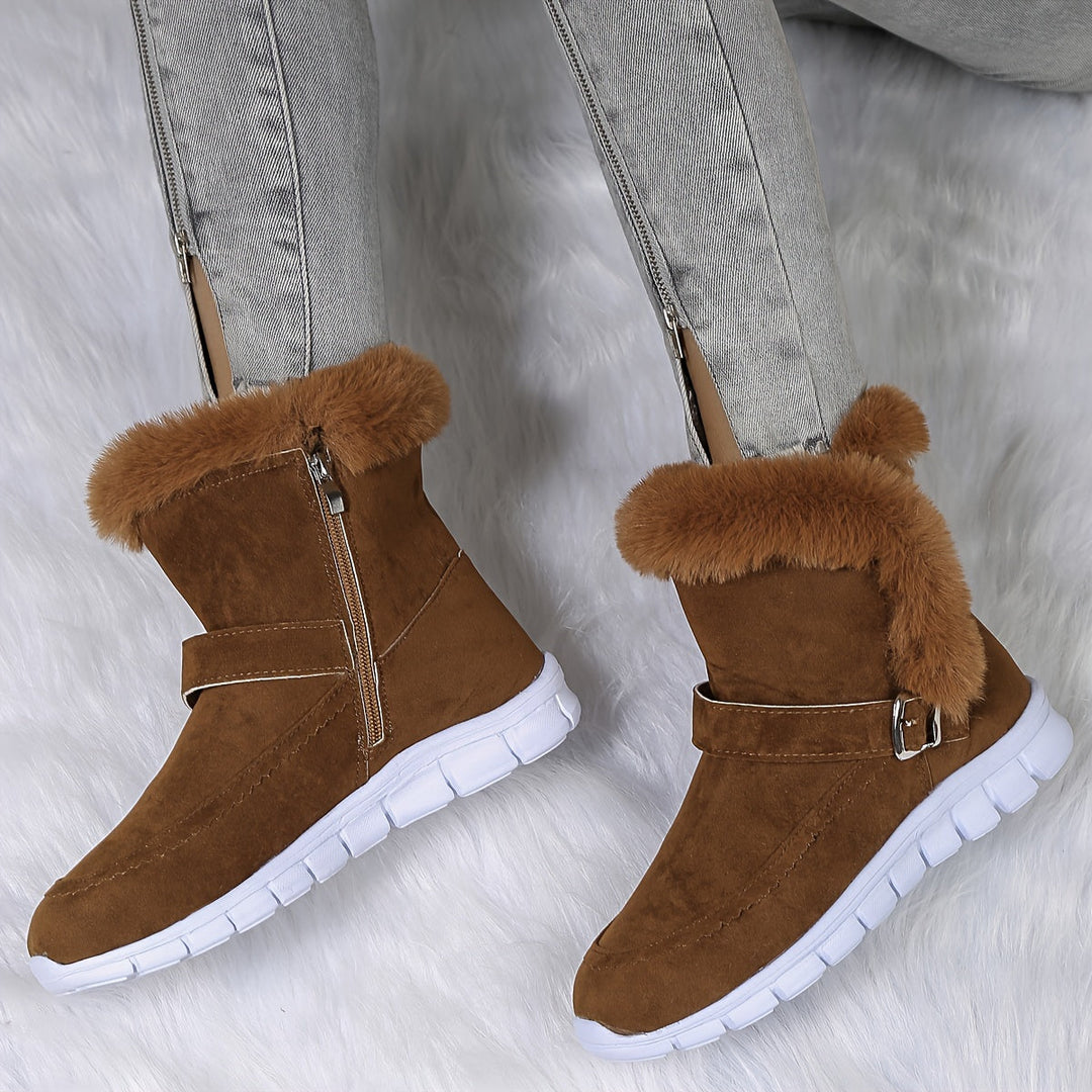 Nora | Cozy Plush-Trimmed Winter Boots