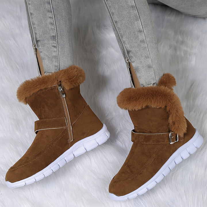 Nora | Cozy Plush-Trimmed Winter Boots