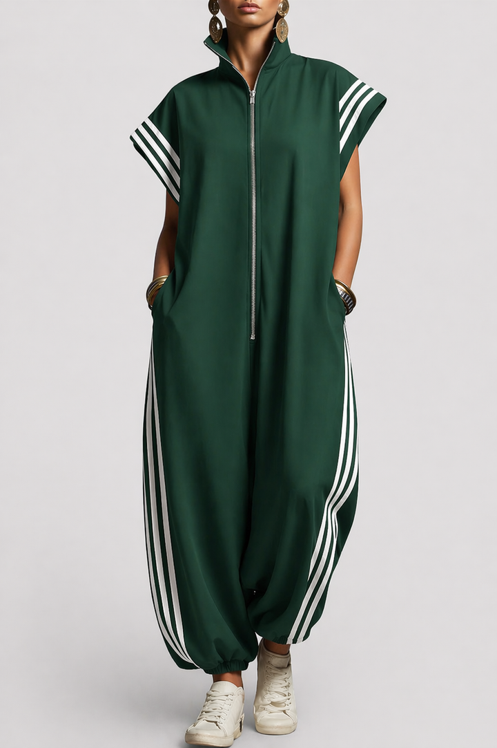 Valentina | Stylish Sleeveless Zip Neck Jumpsuit