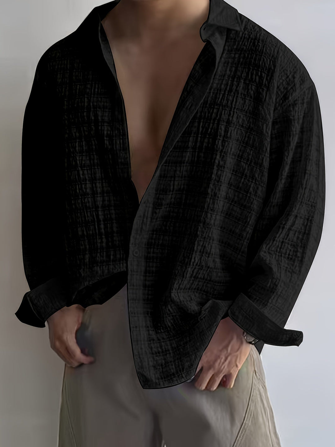 Rafael | Relaxed Textured Long-Sleeve Shirt