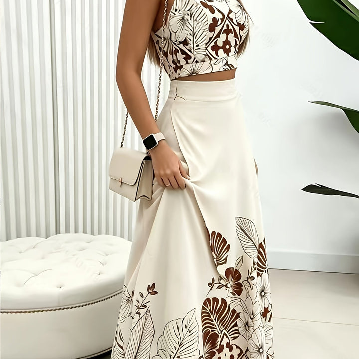 Maura | Tropical Print Two-Piece Skirt Set