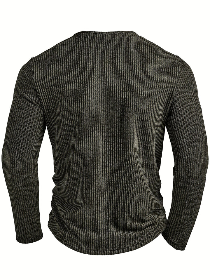 Griffin | Textured Ribbed Henley Shirt