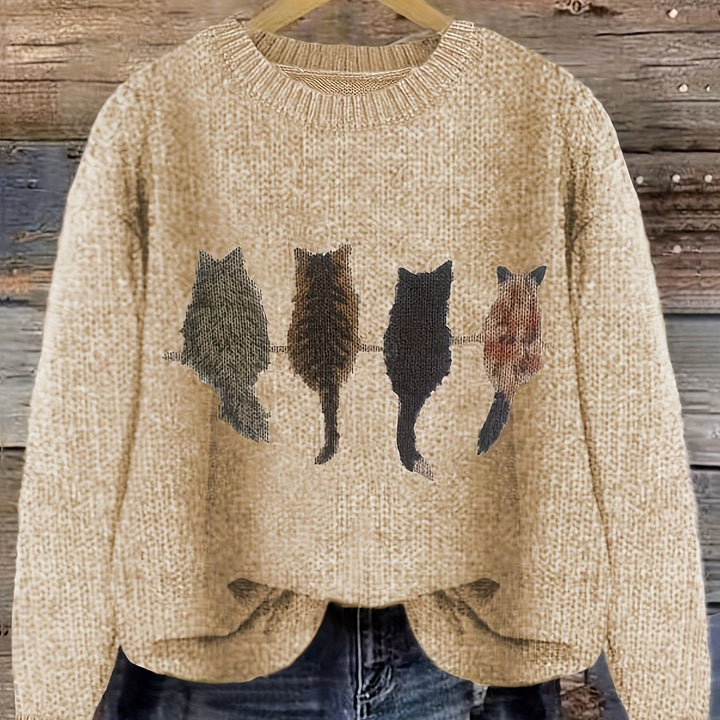 Tamara | Cozy Cat-Print Jumper
