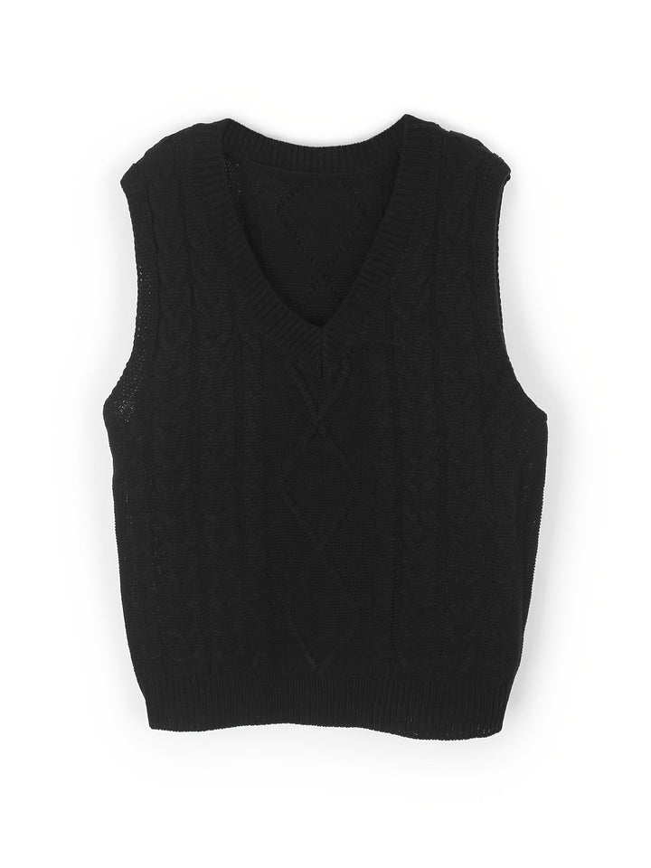 Cora | Cozy Cable-Knit V-Neck Jumper Vest