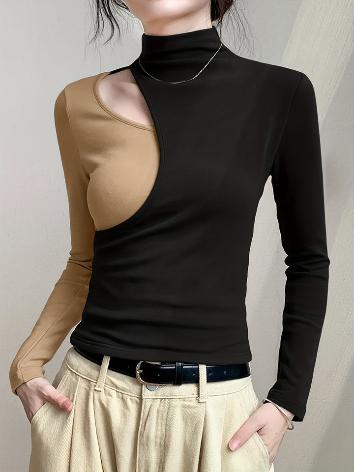 Eliana | Cutout Mock Neck Top