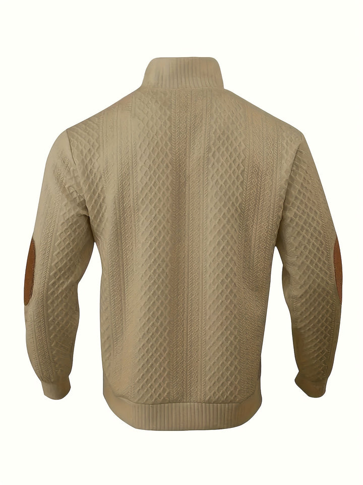 Ronan | Stand Collar Button Henley Jumper