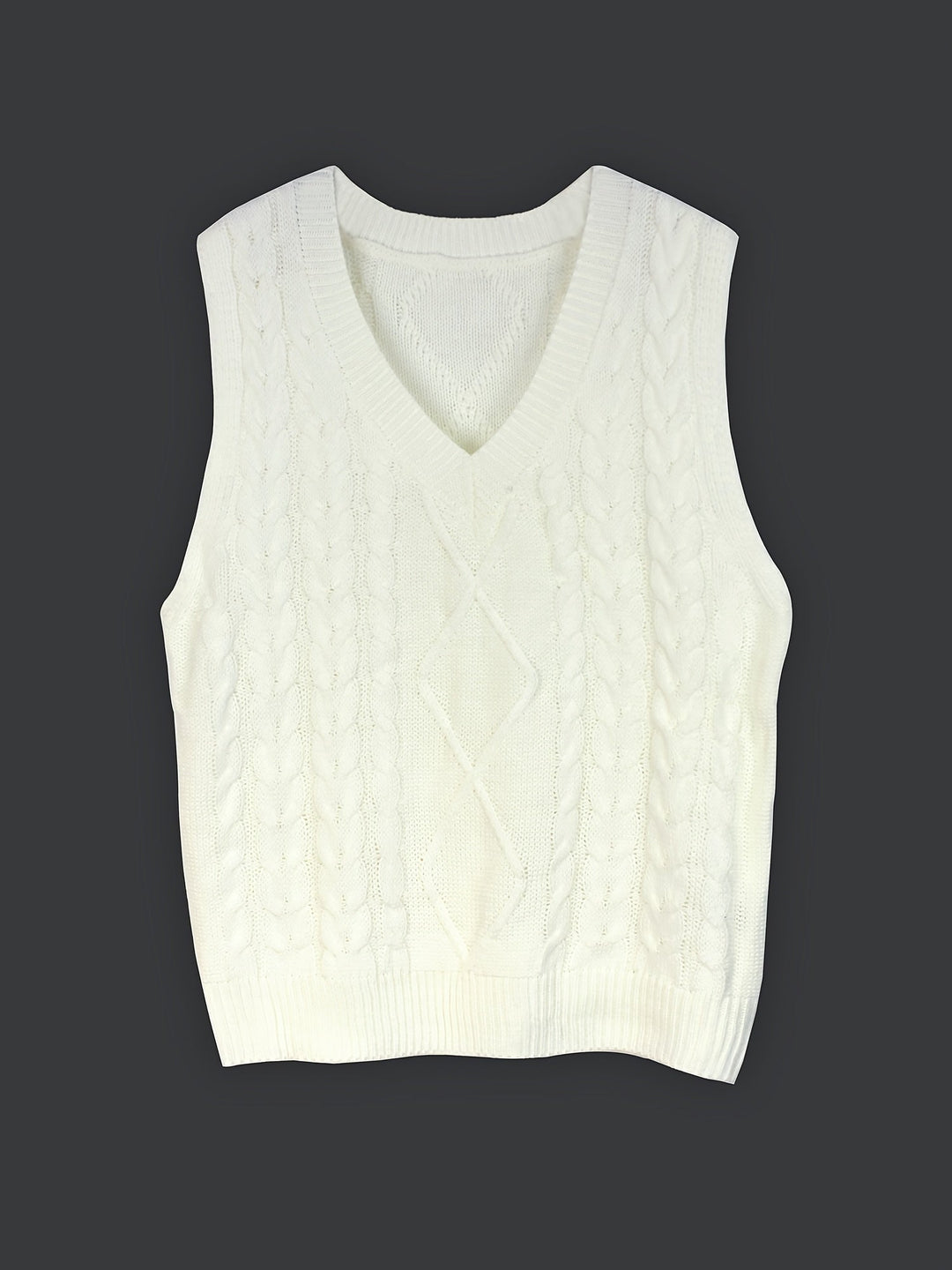 Cora | Cozy Cable-Knit V-Neck Jumper Vest