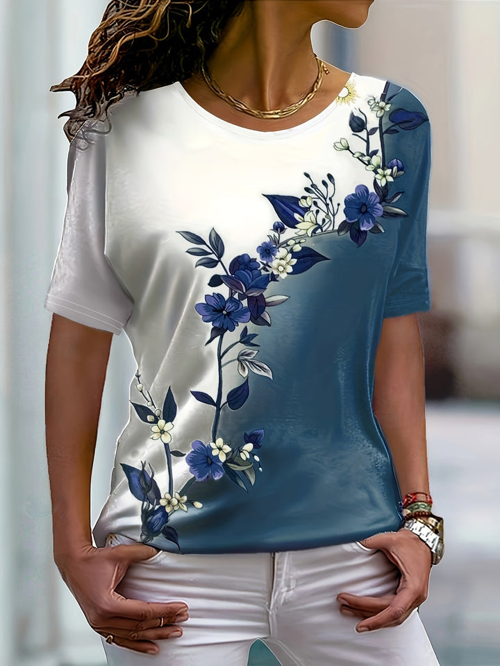 Lucille | Floral Round-Neck Top