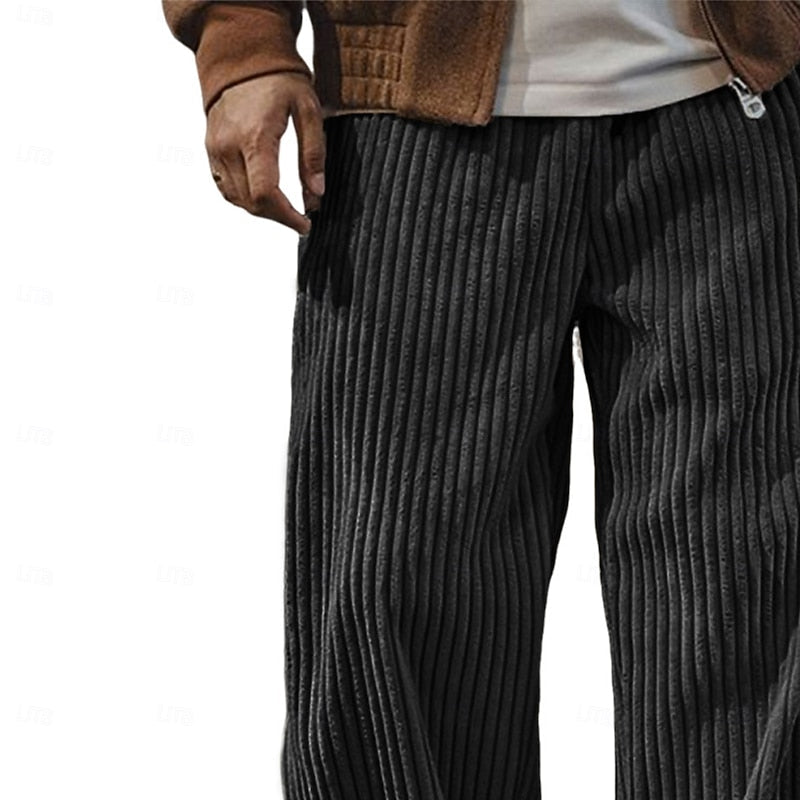 Bryson | Relaxed Ribbed Wide-Leg Trousers