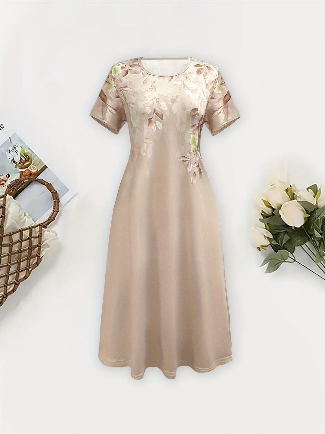 Marjorie | Graceful Floral A-Line Dress