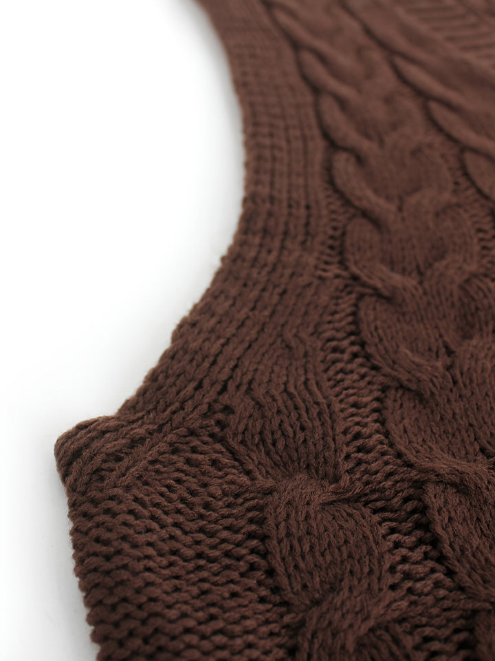 Cora | Cozy Cable-Knit V-Neck Jumper Vest