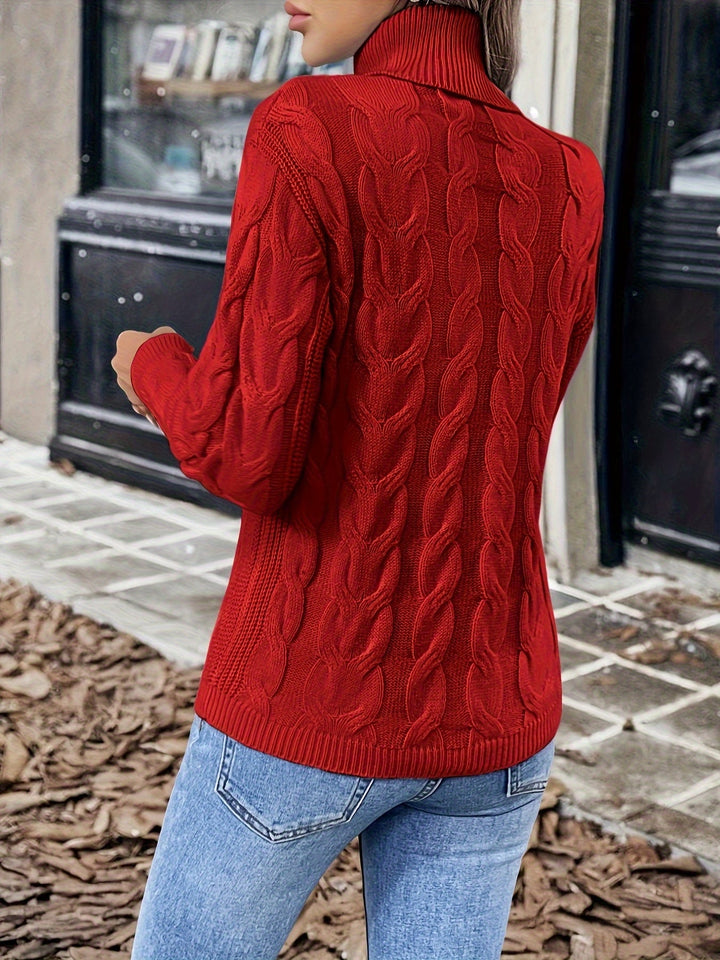 Celeste | Cozy Cable-Knit Turtleneck Jumper