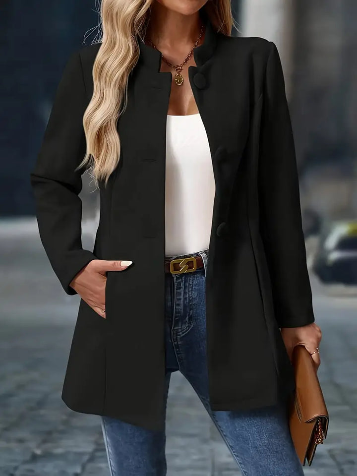 Juliette | Elegant Stand-Collar Button Coat