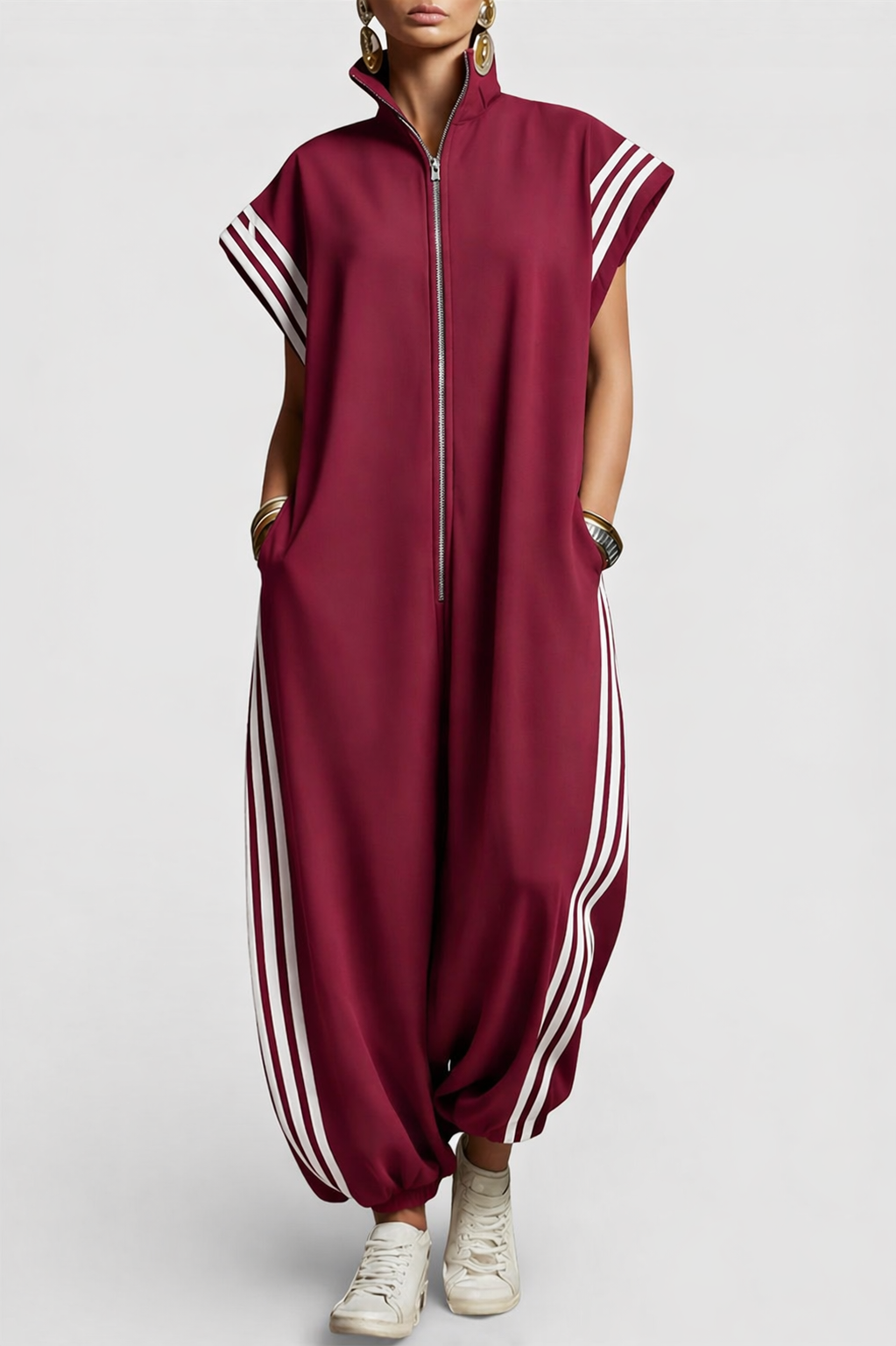 Valentina | Stylish Sleeveless Zip Neck Jumpsuit