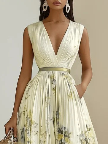 Betty | Elegant Sleeveless Long V-Neck Dress