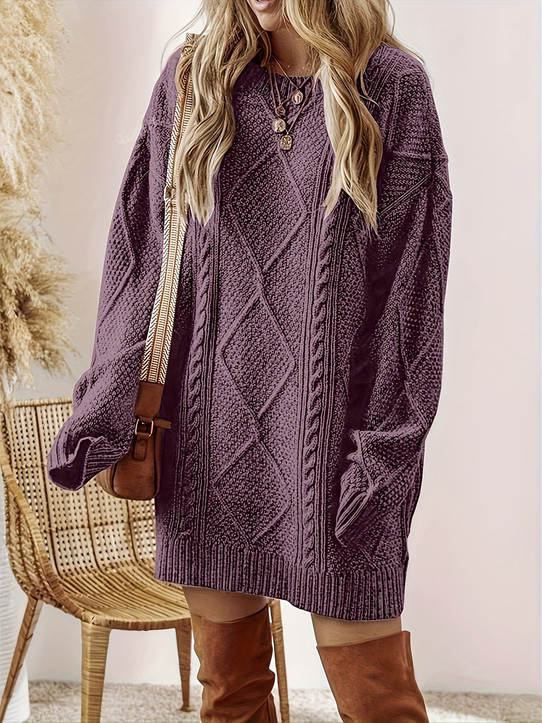 Tabitha | Cable-Knit Jumper Dress