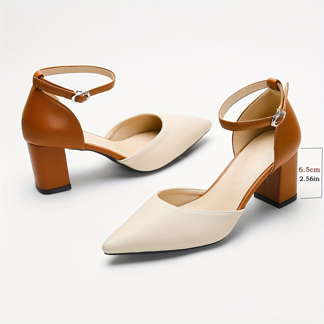 Marielle | Elegant Two Tone Strap Heels