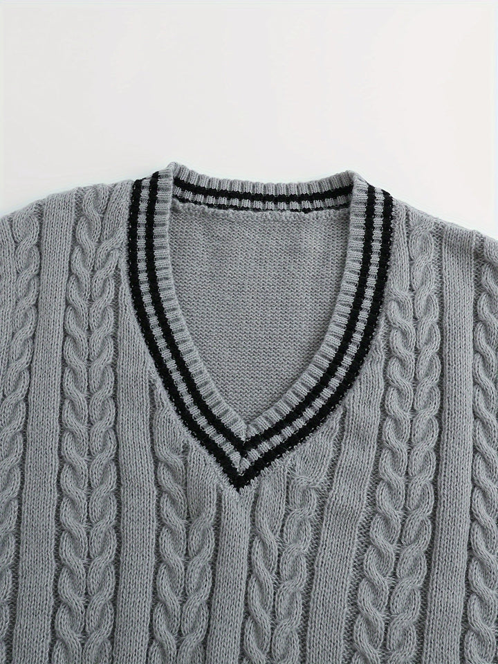 Gideon | Cable-Knit V-Neck Jumper Vest