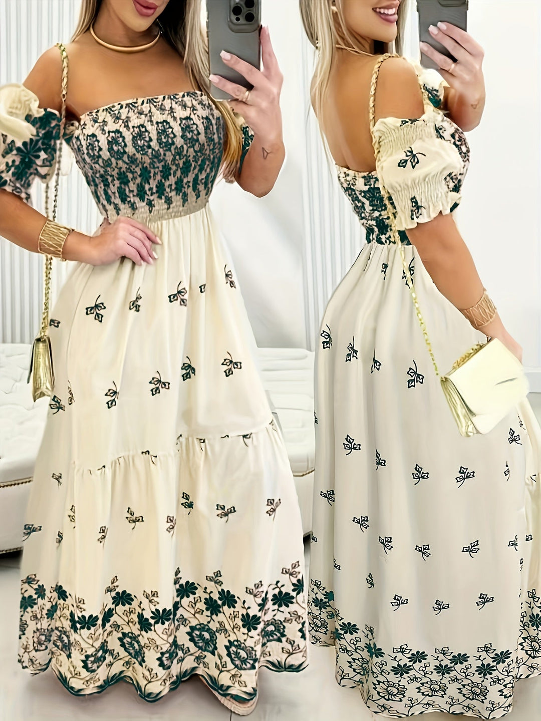 Seraphina | Off-the-Shoulder Floral Maxi Dress