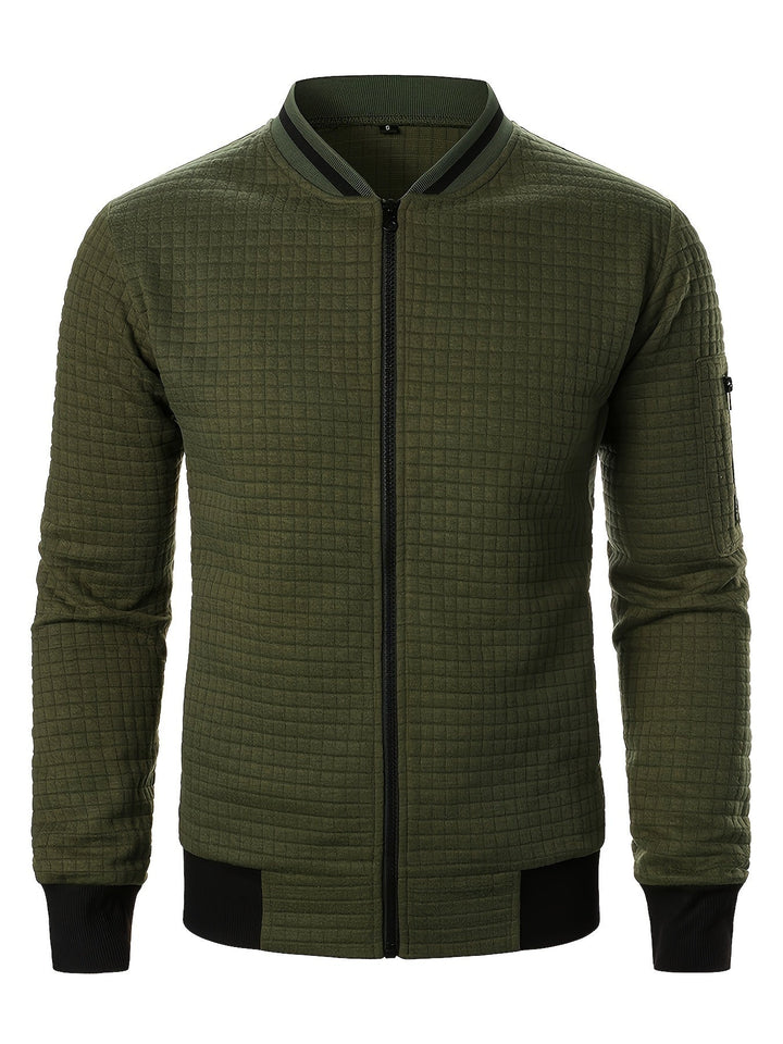 Raymond | Textured Zip-Up Bomber Jacket
