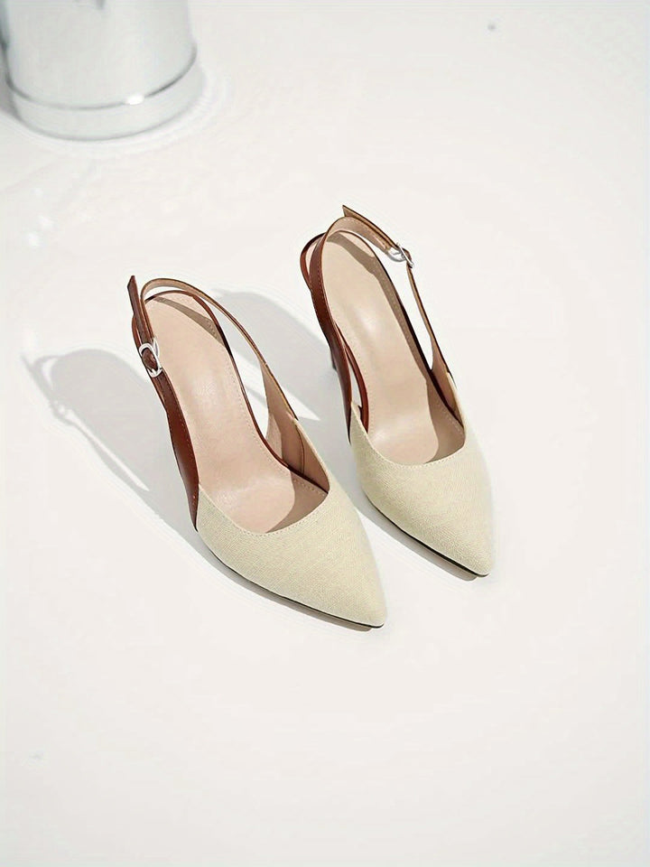 Amelie | Elegant Contrast Slingback Heels