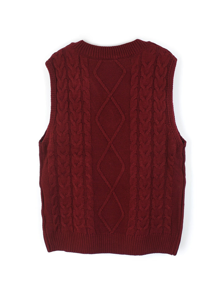 Cora | Cozy Cable-Knit V-Neck Jumper Vest