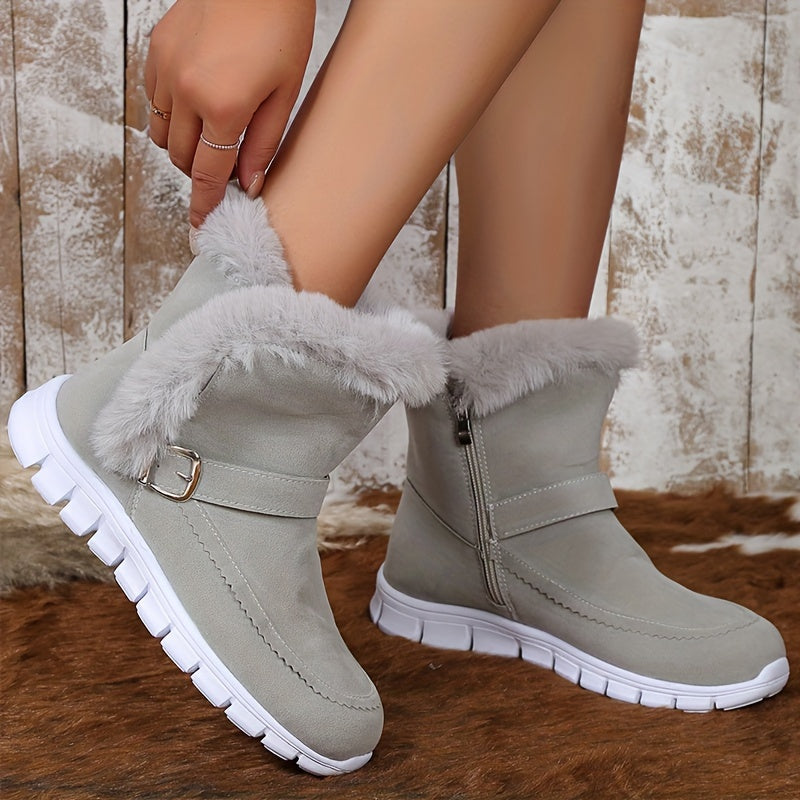 Nora | Cozy Plush-Trimmed Winter Boots