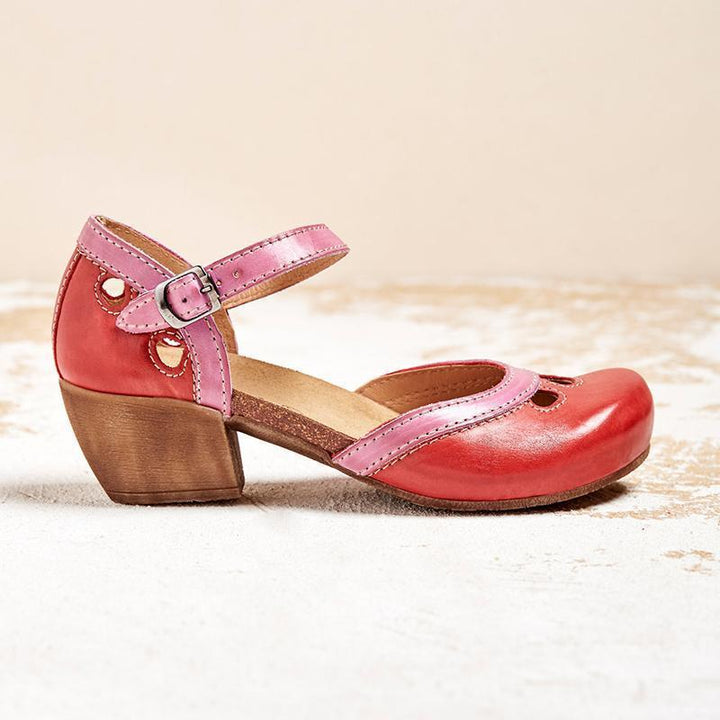 Felicity | Comfort Low-Heel T-Strap Sandals