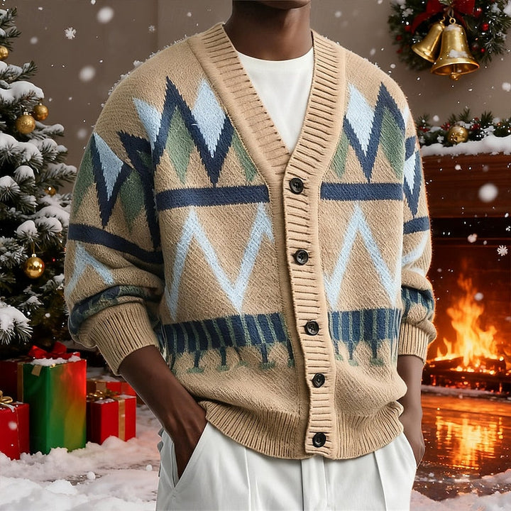 Marcus | Patterned Button-Up Cardigan