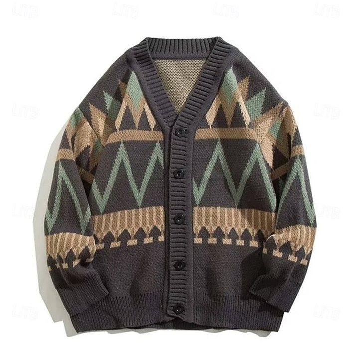 Marcus | Patterned Button-Up Cardigan