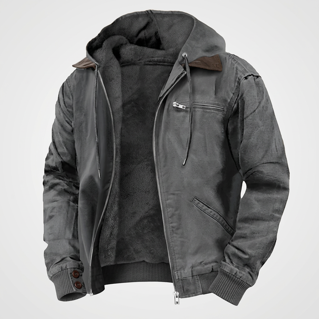 Gideon | Fleece-Lined Hooded Utility Jacket