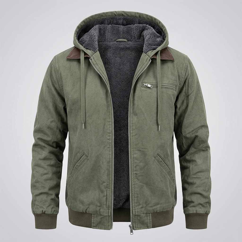 Gideon | Fleece-Lined Hooded Utility Jacket