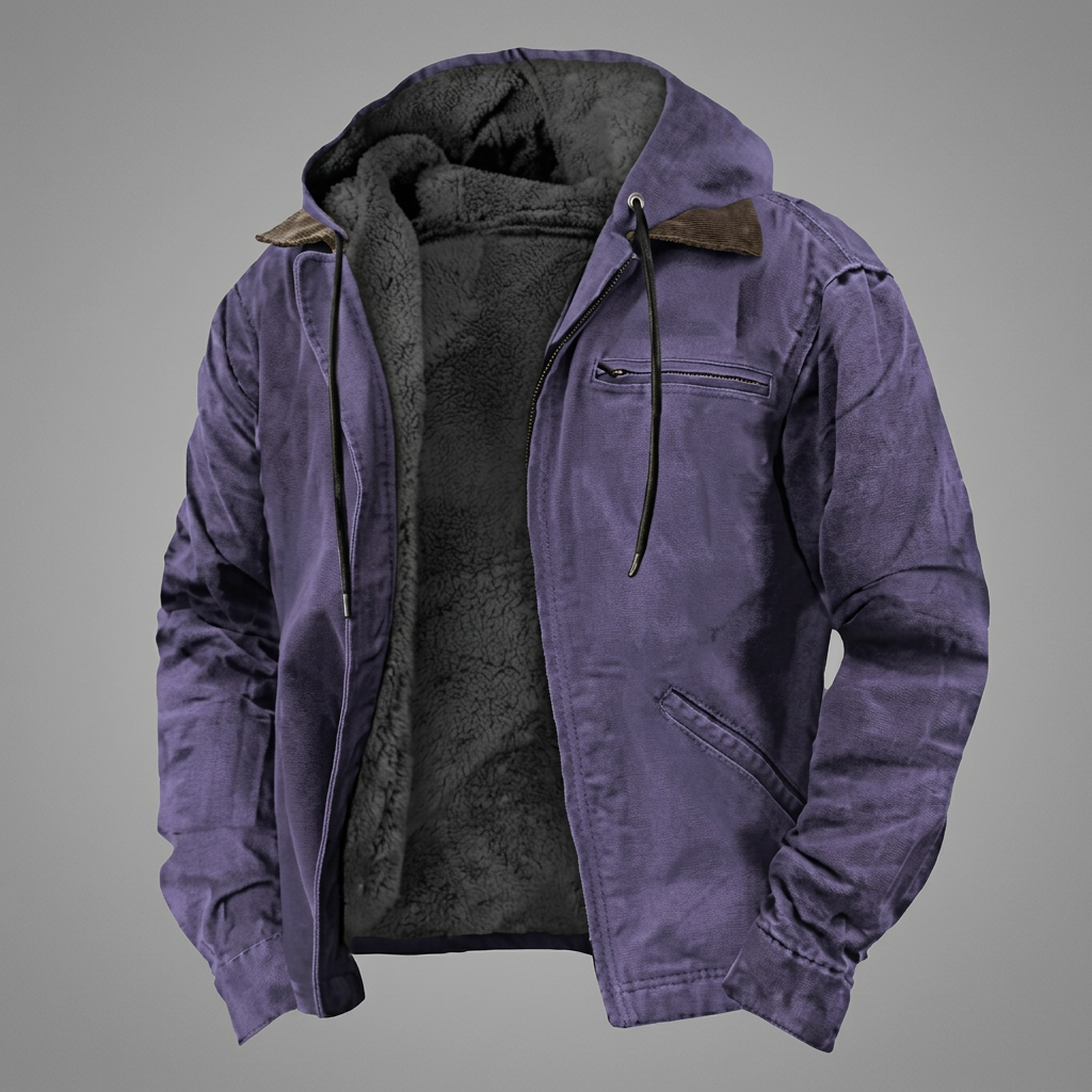 Gideon | Fleece-Lined Hooded Utility Jacket