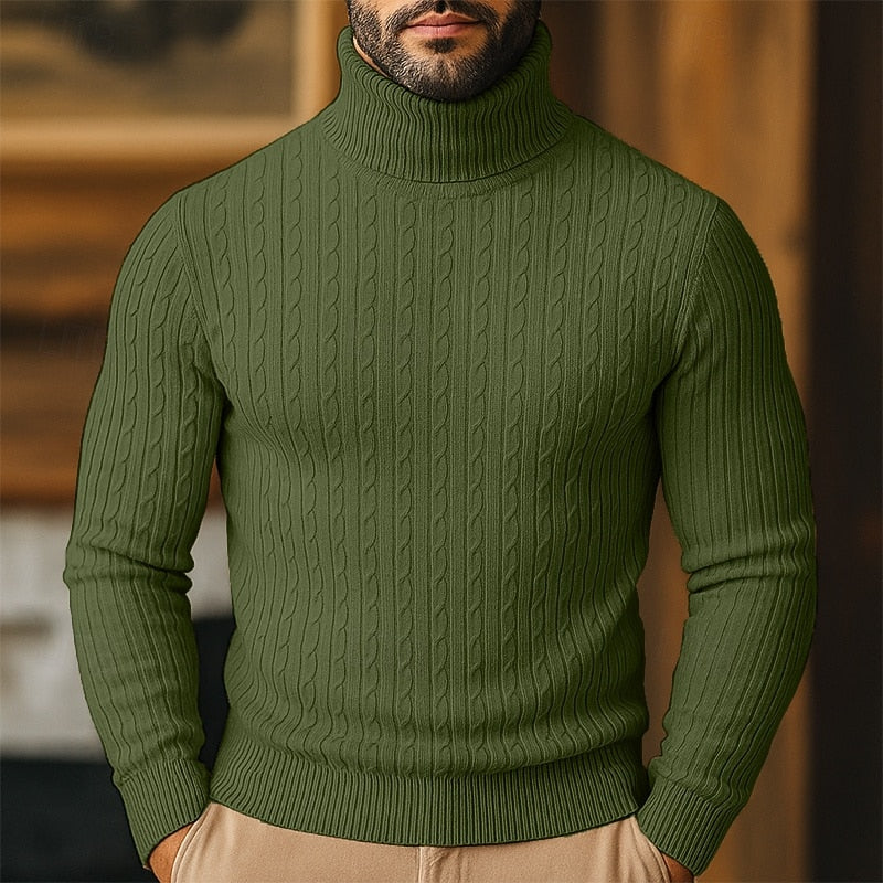 Rupert | Cable Knit Turtleneck Jumper