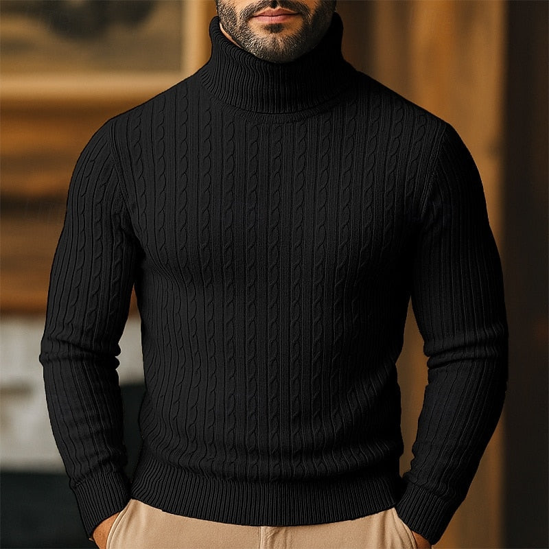 Rupert | Cable Knit Turtleneck Jumper