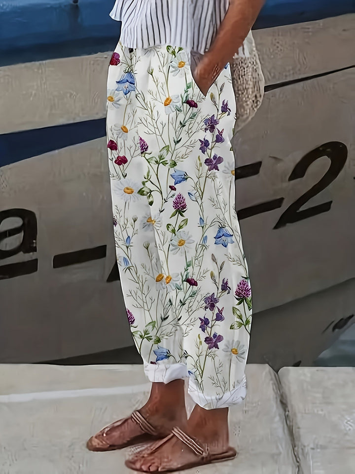 Cecilia | Wildflower Print Tapered Trousers