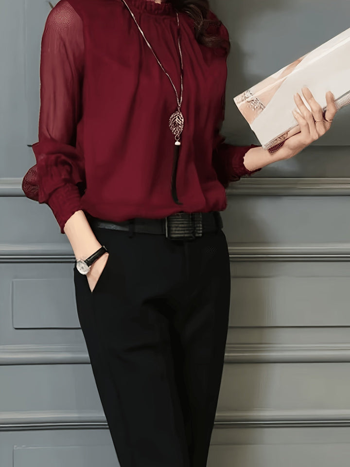 Ophelia | Stand-Collar Long-Sleeve Blouse