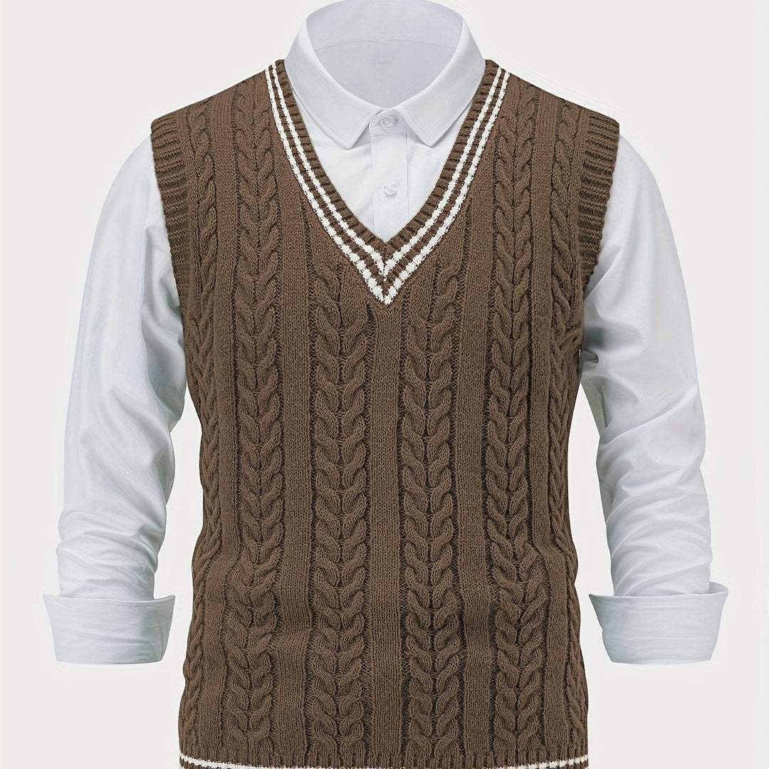 Gideon | Cable-Knit V-Neck Jumper Vest