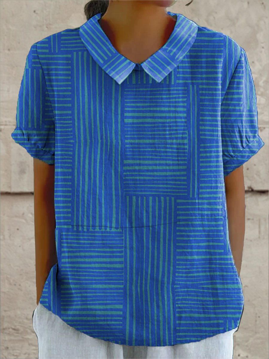 Elsie | Elegant Striped Geometric Shirt