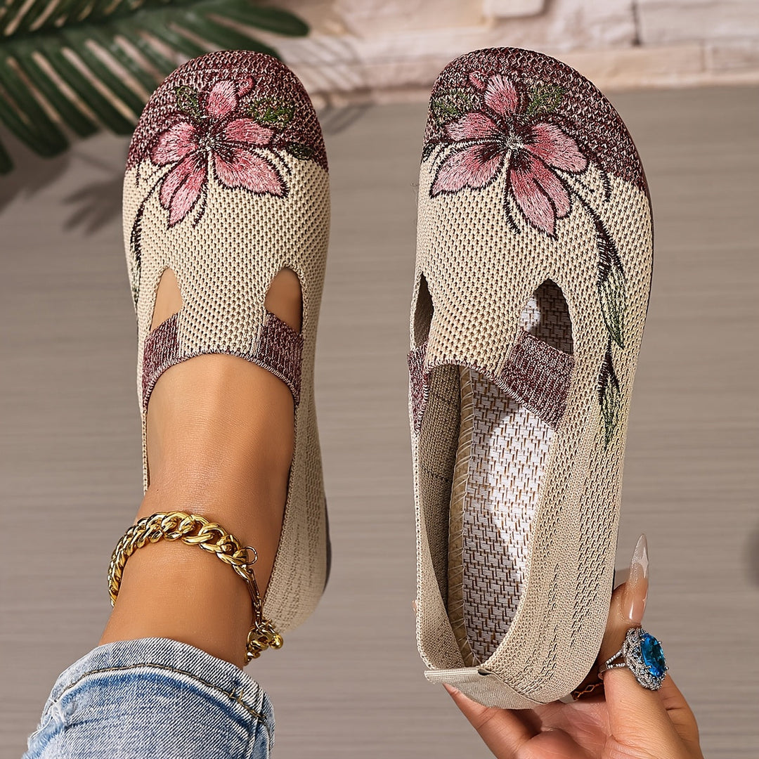 Marjorie | Embroidered Slip-On Flats