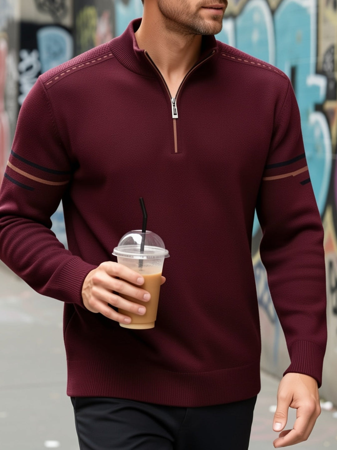 Nathan | Half-Zip Mock Neck Jumper