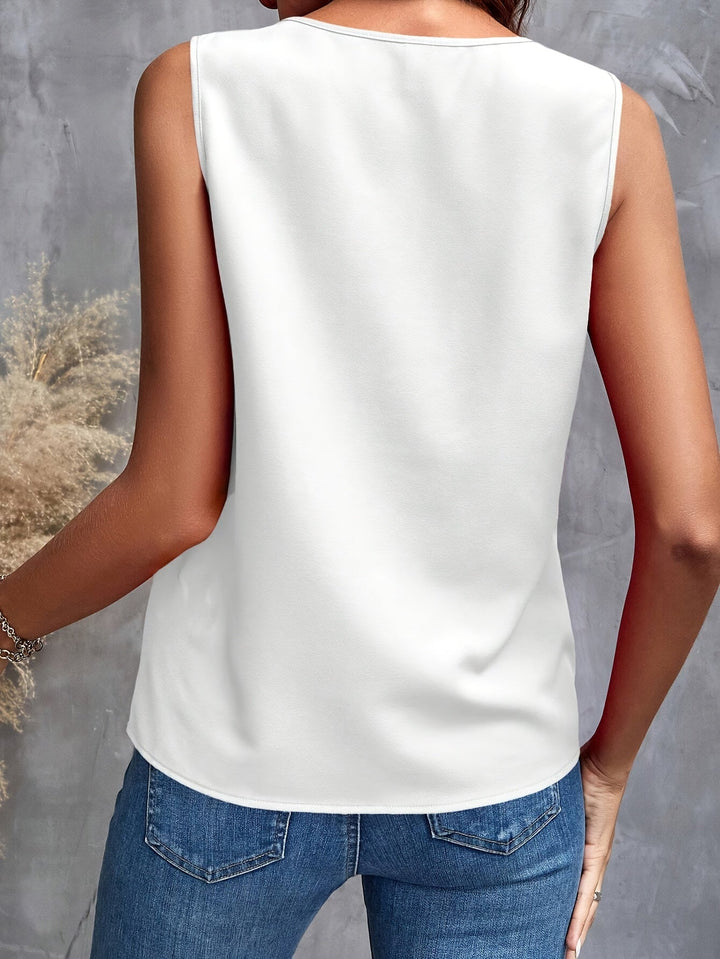 Selina | Ruffled V-Neck Sleeveless Blouse
