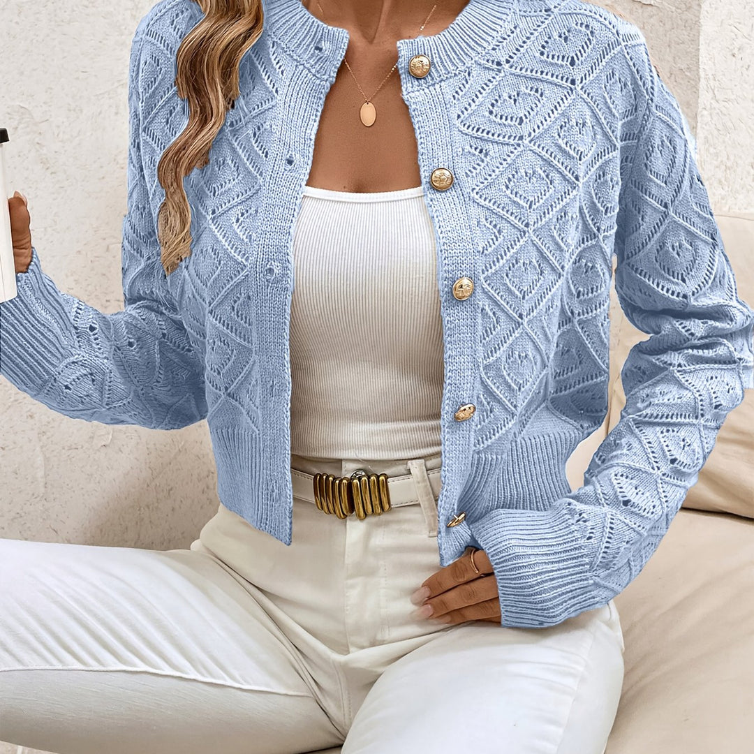 Della | Textured Button-Front Cardigan