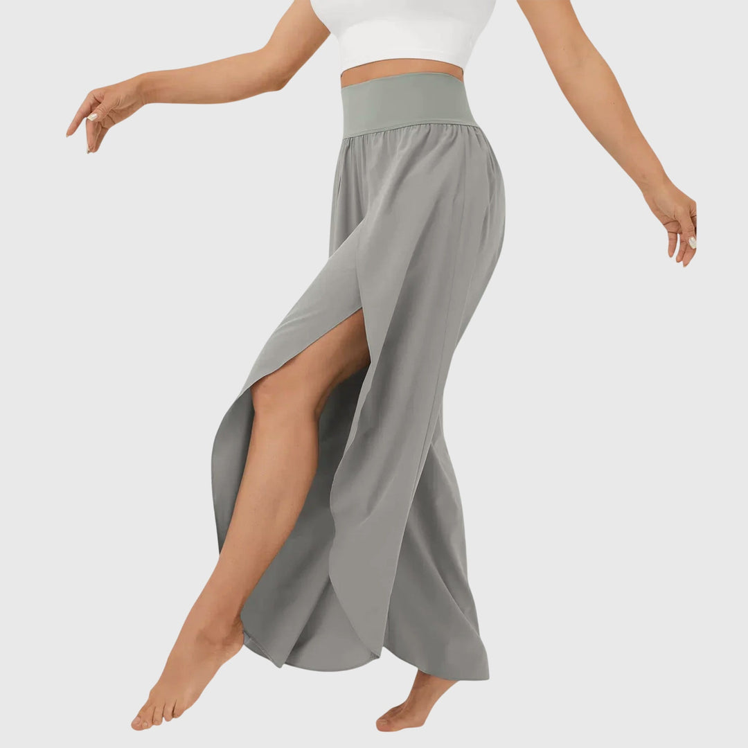 Delphina | Flowing Wide-Leg Split Trousers